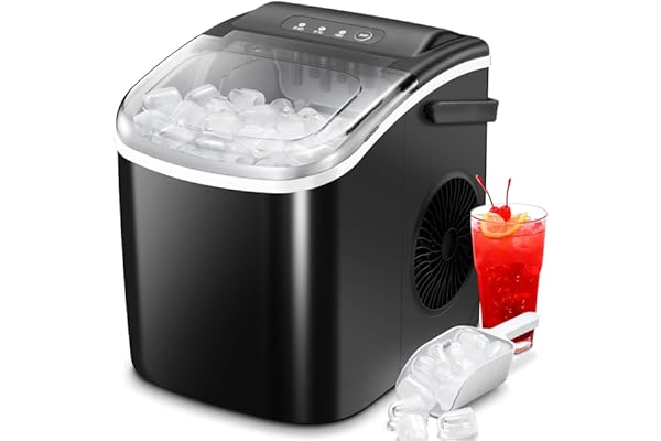 Ice Maker Countertop with Self-Cleaning